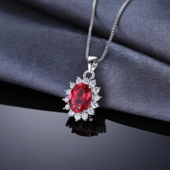 Jewelry - ❤️ 2.6ct Ruby Necklace - 925 Sterling Silver